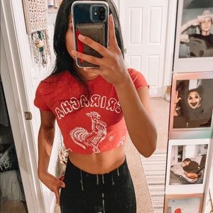 SOLD siracha crop top